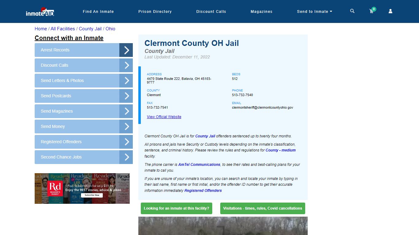 Clermont County OH Jail - Inmate Locator - Batavia, OH